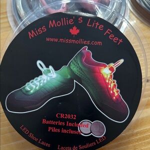 3 packages Miss Mollie's Lite Feet LED Shoe Laces